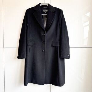 Forecaster of Boston Wool Long Coat Black 3 Button Dressy Formal Size 14 Warm